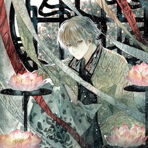 Preview wallpaper guy, kimono, snow, watercolor, anime