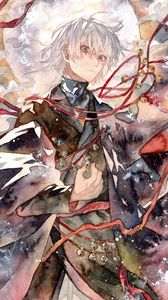 Preview wallpaper guy, kimono, watercolor, anime