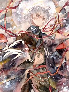 Preview wallpaper guy, kimono, watercolor, anime