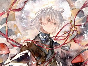 Preview wallpaper guy, kimono, watercolor, anime