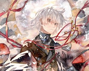Preview wallpaper guy, kimono, watercolor, anime