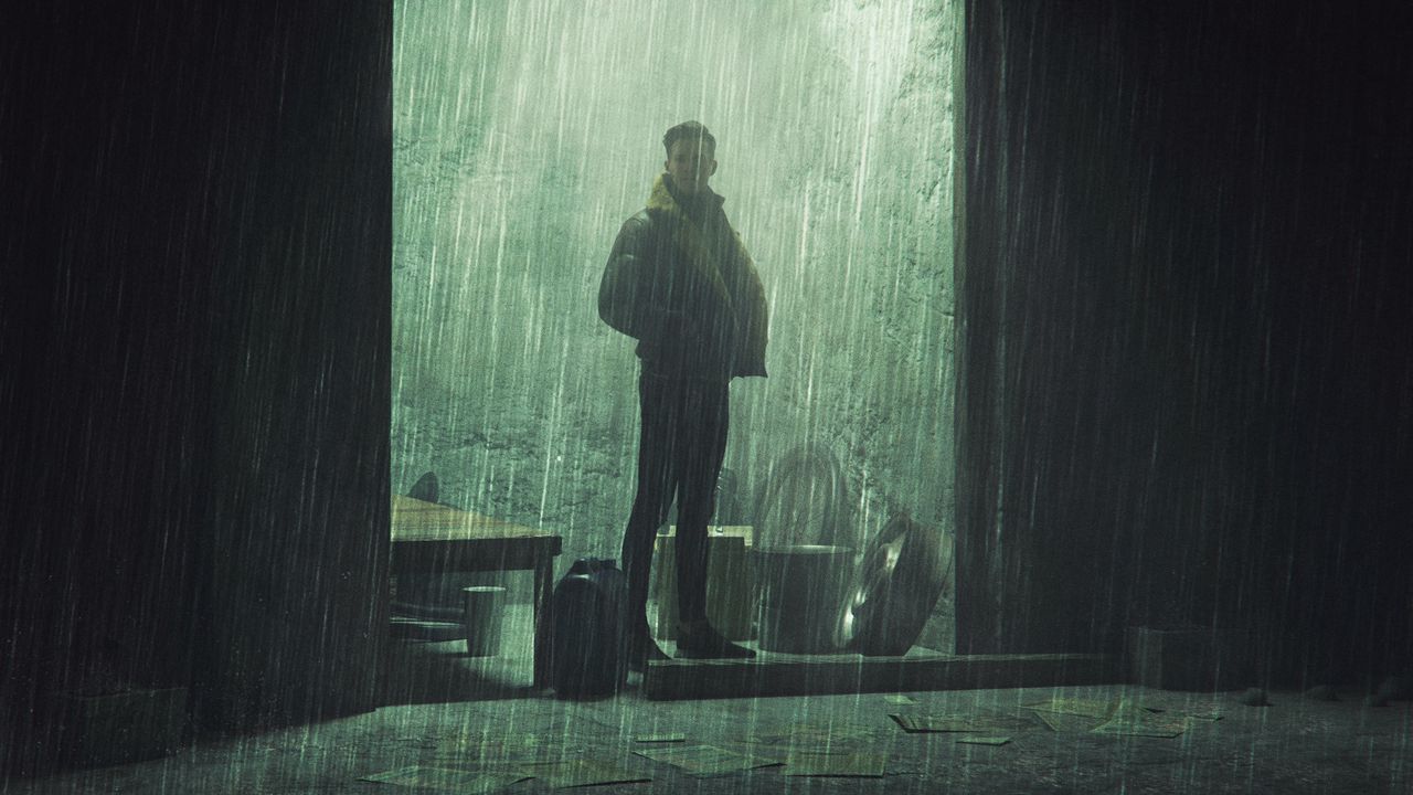 Wallpaper guy, light, rain, alone, art