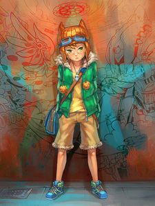 Preview wallpaper guy, neko, hat, style, anime, art