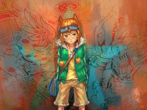 Preview wallpaper guy, neko, hat, style, anime, art