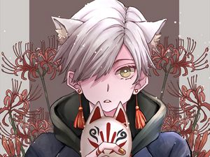 Preview wallpaper guy, neko, mask, anime