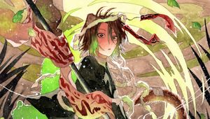 Preview wallpaper guy, neko, snow, anime