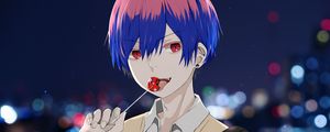 Preview wallpaper guy, piercing, lollipop, anime