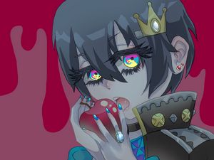 Preview wallpaper guy, prince, crown, apple, anime, art