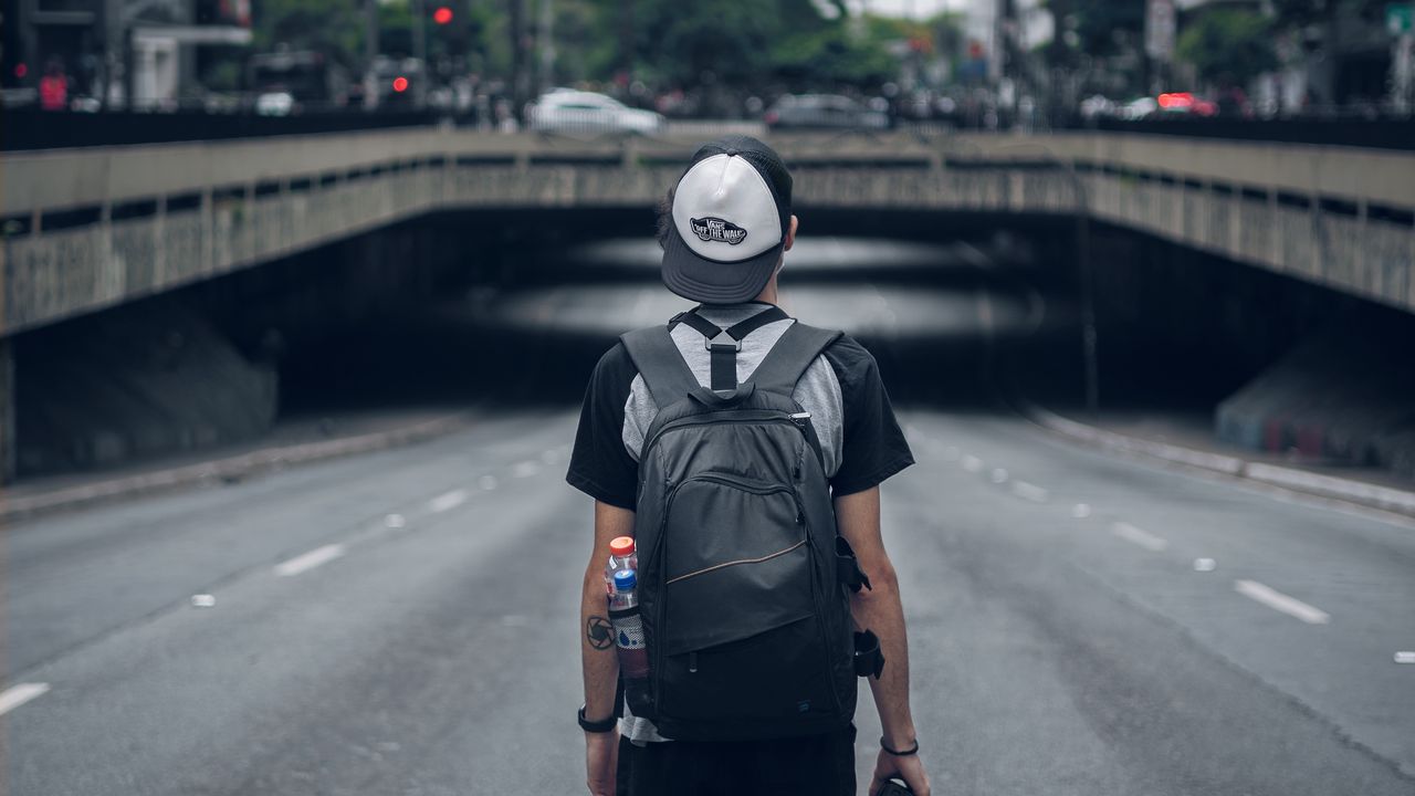 Wallpaper guy, road, city, view