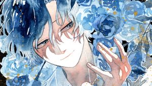 Preview wallpaper guy, roses, watercolor, anime