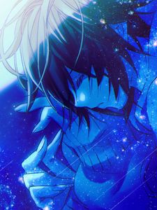 Preview wallpaper guy, sad, anime, art, blue