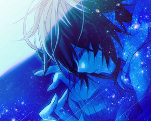 Preview wallpaper guy, sad, anime, art, blue