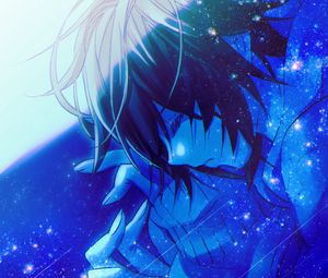 Preview wallpaper guy, sad, anime, art, blue