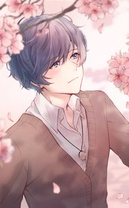 Preview wallpaper guy, sakura, flowers, anime, art