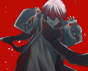 Preview wallpaper guy, scarf, anime, art, red