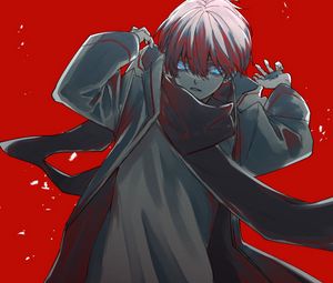 Preview wallpaper guy, scarf, anime, art, red