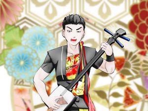 Preview wallpaper guy, shamisen, music, anime