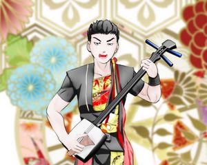 Preview wallpaper guy, shamisen, music, anime