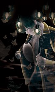 Preview wallpaper guy, skeleton, ghost, lamp, butterflies, anime