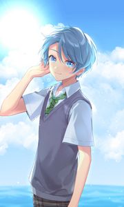 Preview wallpaper guy, smile, anime, art
