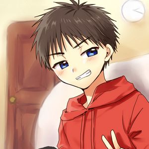 Preview wallpaper guy, smile, gesture, gamer, anime, art