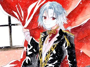 Preview wallpaper guy, smile, snow, watercolor, anime