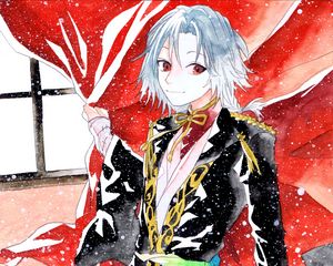 Preview wallpaper guy, smile, snow, watercolor, anime