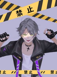 Preview wallpaper guy, smile, style, ribbons, anime, art