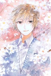 Preview wallpaper guy, smile, watercolor, anime