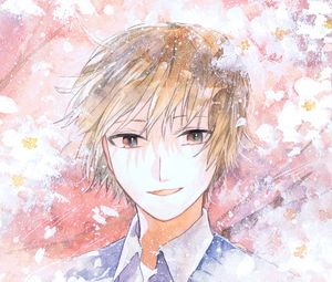 Preview wallpaper guy, smile, watercolor, anime