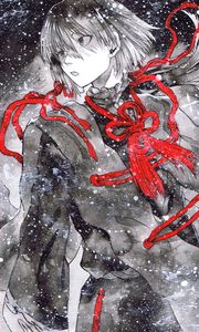 Preview wallpaper guy, snow, watercolor, anime