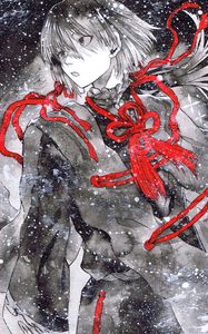 Preview wallpaper guy, snow, watercolor, anime