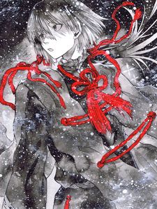 Preview wallpaper guy, snow, watercolor, anime