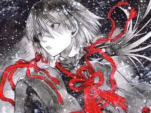Preview wallpaper guy, snow, watercolor, anime