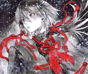 Preview wallpaper guy, snow, watercolor, anime