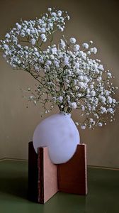 Preview wallpaper gypsophila, flowers, vase, minimalism