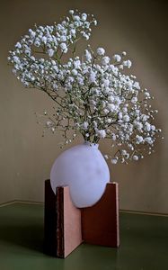 Preview wallpaper gypsophila, flowers, vase, minimalism