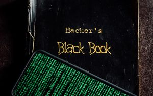 Preview wallpaper hacker, book, phone, matrix