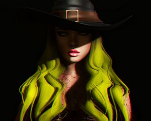 Preview wallpaper halloween, girl, hat, shadow, art