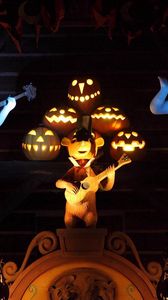 Preview wallpaper halloween, holiday, ghosts, pumpkins, music, guitar