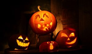 Preview wallpaper halloween, holiday, pumpkin, fear, night