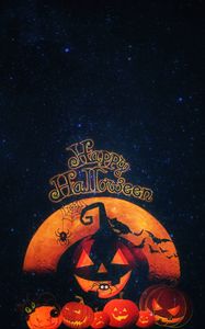 Preview wallpaper halloween, pumpkin, autumn, cat, holiday