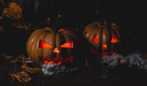 Preview wallpaper halloween, pumpkin, dark
