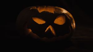 Preview wallpaper halloween, pumpkin, glow, dark