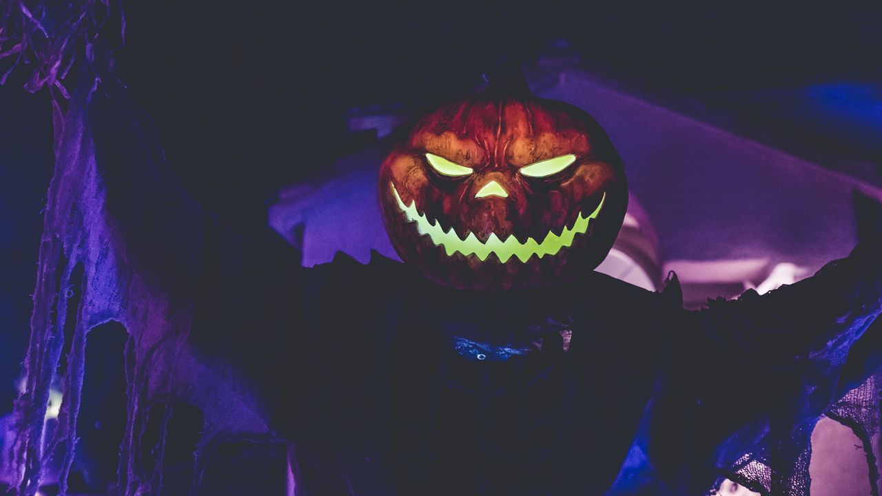 Wallpaper halloween, pumpkin, mask, holiday