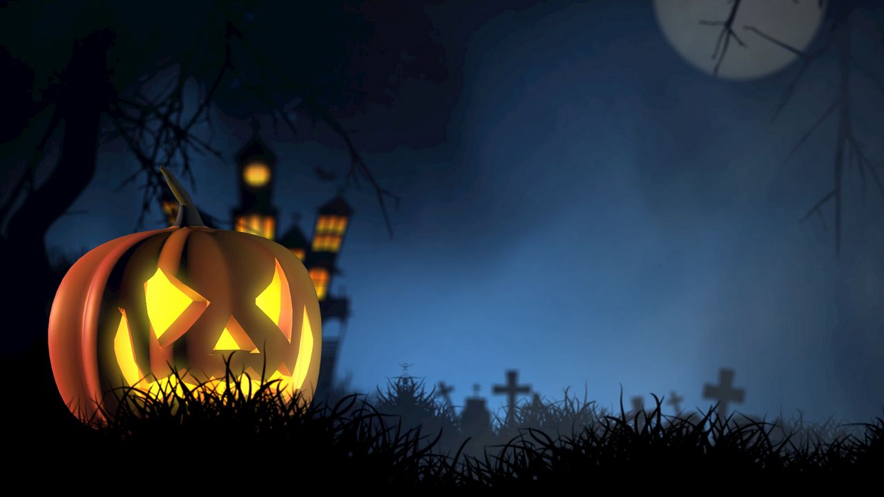 Wallpaper halloween, pumpkin, spooky, face, autumn