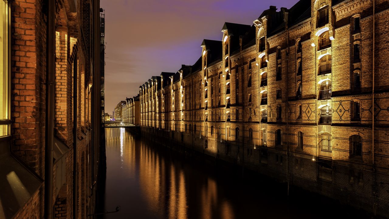 Wallpaper hamburg, buildings, canal, water, germany