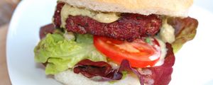 Preview wallpaper hamburger, meat, buns, vegetables