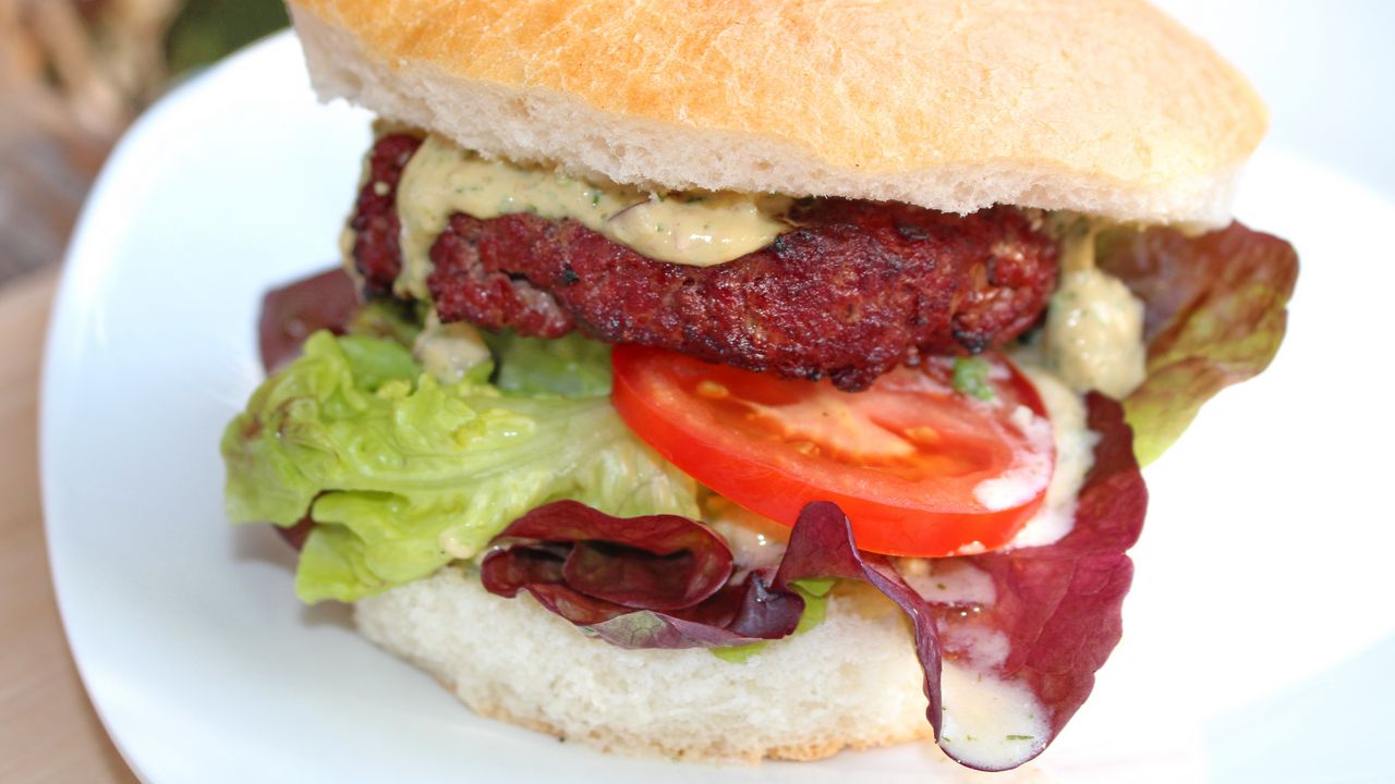 Wallpaper hamburger, meat, buns, vegetables