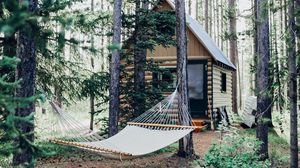 Preview wallpaper hammock, forest, structure